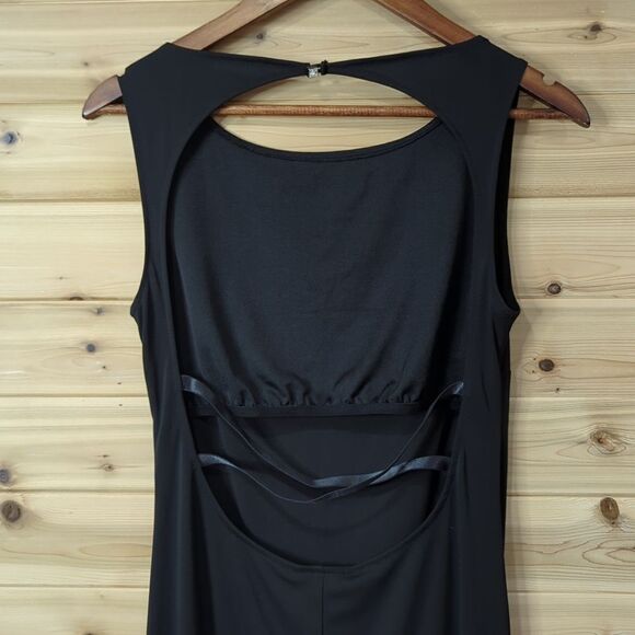 Vintage Limited Dress Womens Medium Black Y2k Strappy Back Slinky - Picture 3 of 10